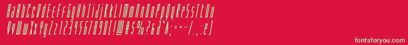 フォントPhantaconboldital – 赤い背景に緑の文字