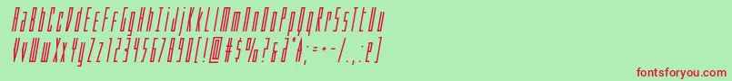 Phantaconboldital Font – Red Fonts on Green Background