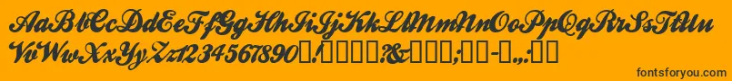 BallparkWeiner-Schriftart – Schwarze Schriften auf orangefarbenem Hintergrund