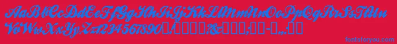 BallparkWeiner Font – Blue Fonts on Red Background