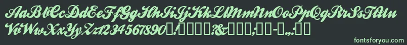 BallparkWeiner-fontti – vihreät fontit mustalla taustalla