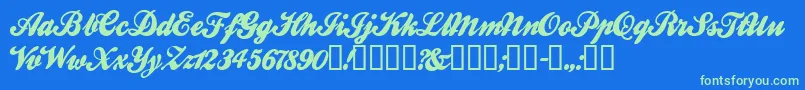 BallparkWeiner Font – Green Fonts on Blue Background