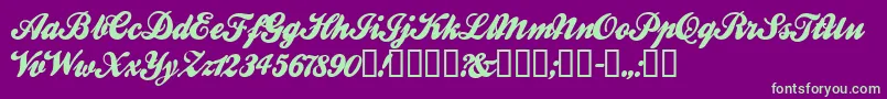 BallparkWeiner Font – Green Fonts on Purple Background