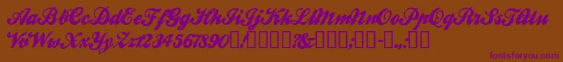 BallparkWeiner Font – Purple Fonts on Brown Background