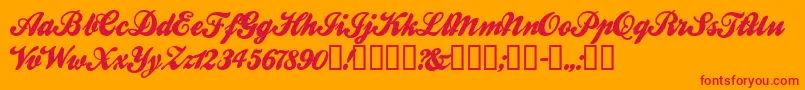 BallparkWeiner Font – Red Fonts on Orange Background