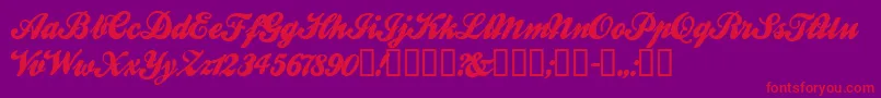 フォントBallparkWeiner – 紫の背景に赤い文字