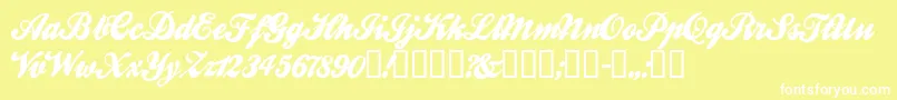 BallparkWeiner Font – White Fonts on Yellow Background