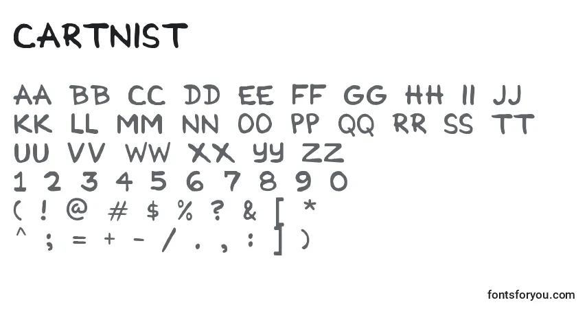 A fonte Cartnist – alfabeto, números, caracteres especiais