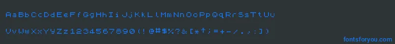 Fonte ZxSpectrum7 – fontes azuis em um fundo preto