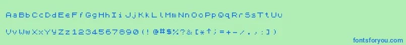 ZxSpectrum7 Font – Blue Fonts on Green Background