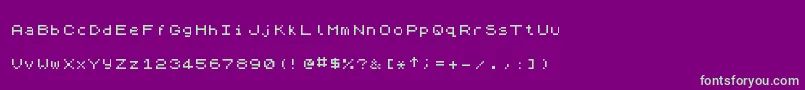 Czcionka ZxSpectrum7 – zielone czcionki na fioletowym tle