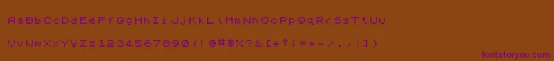Czcionka ZxSpectrum7 – fioletowe czcionki na brązowym tle