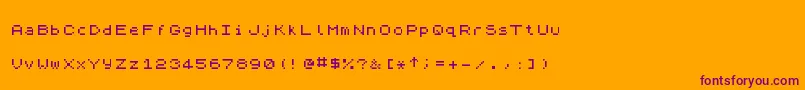 ZxSpectrum7 Font – Purple Fonts on Orange Background