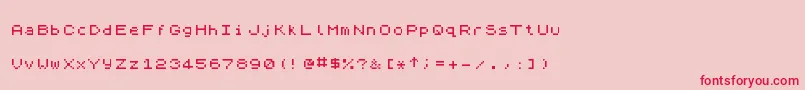 ZxSpectrum7 Font – Red Fonts on Pink Background