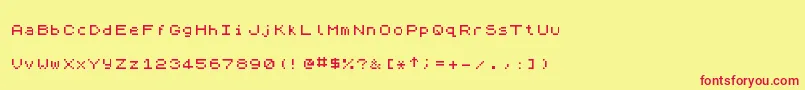 フォントZxSpectrum7 – 赤い文字の黄色い背景