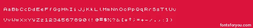 ZxSpectrum7 Font – White Fonts on Red Background