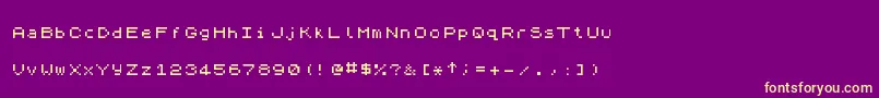 ZxSpectrum7 Font – Yellow Fonts on Purple Background