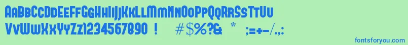 Więcej informacji o czcionce Forque Czcionka Forque – niebieskie czcionki na zielonym tle