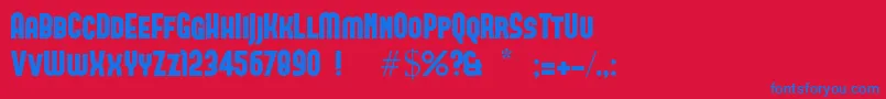 Forque Font – Blue Fonts on Red Background