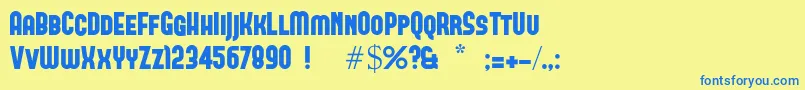 Forque Font – Blue Fonts on Yellow Background
