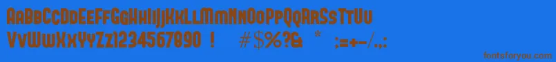 Forque Font – Brown Fonts on Blue Background