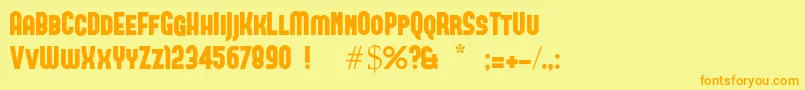 Forque Font – Orange Fonts on Yellow Background