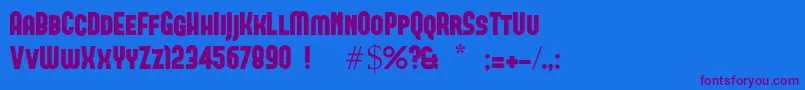 Forque Font – Purple Fonts on Blue Background