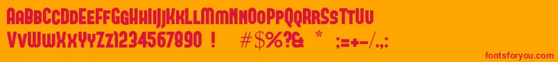 Forque Font – Red Fonts on Orange Background