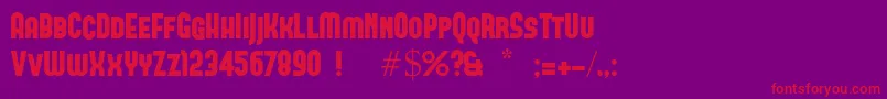 Forque-Schriftart – Rote Schriften auf violettem Hintergrund