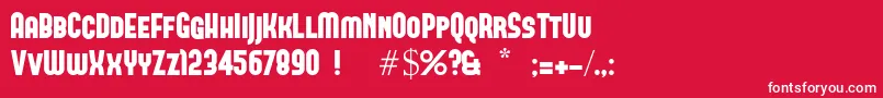 Forque Font – White Fonts on Red Background