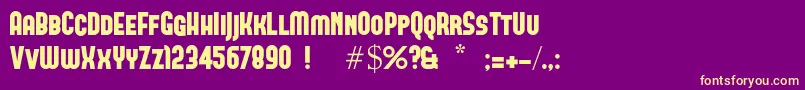 Forque Font – Yellow Fonts on Purple Background