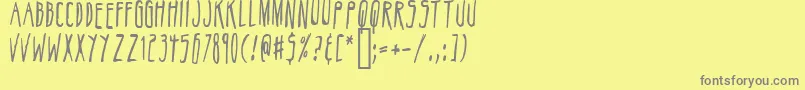 フォントBelizarius – 黄色の背景に灰色の文字