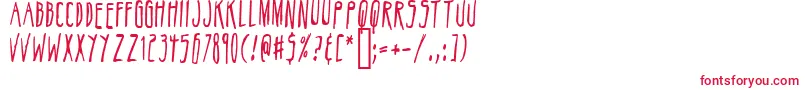 フォントBelizarius – 白い背景に赤い文字