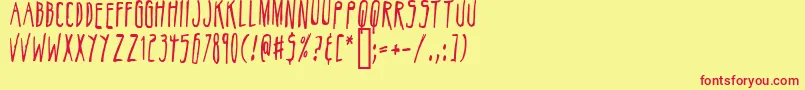 Belizarius-Schriftart – Rote Schriften auf gelbem Hintergrund