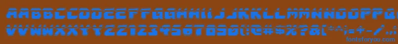 Astropolislaa-Schriftart – Blaue Schriften auf braunem Hintergrund
