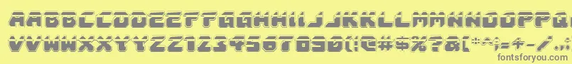 Fonte Astropolislaa – fontes cinzas em um fundo amarelo