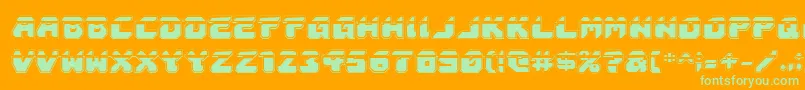 Шрифт Astropolislaa – зелёные шрифты на оранжевом фоне