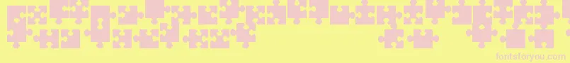 Fonte JigsawPiecesTfb – fontes rosa em um fundo amarelo