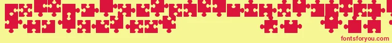 JigsawPiecesTfb Font – Red Fonts on Yellow Background