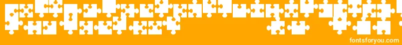 Fonte JigsawPiecesTfb – fontes brancas em um fundo laranja