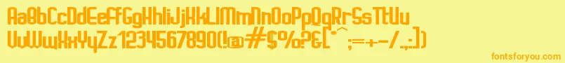 IgnotoBold-fontti – oranssit fontit keltaisella taustalla