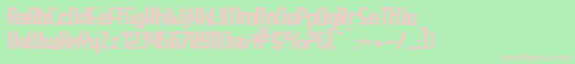 IgnotoBold-fontti – vaaleanpunaiset fontit vihreällä taustalla
