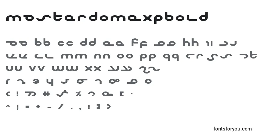 Schriftart MasterdomExpBold – Alphabet, Zahlen, spezielle Symbole