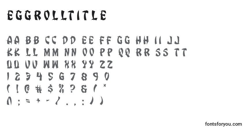 Eggrolltitle-fontti – aakkoset, numerot, erikoismerkit