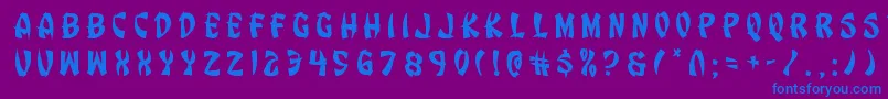 Eggrolltitle Font – Blue Fonts on Purple Background