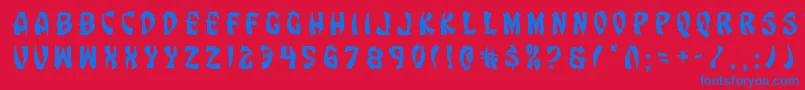 Eggrolltitle Font – Blue Fonts on Red Background