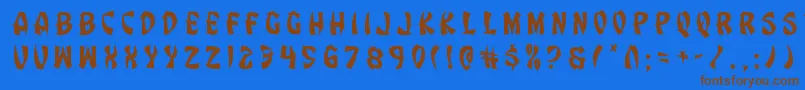 Eggrolltitle Font – Brown Fonts on Blue Background