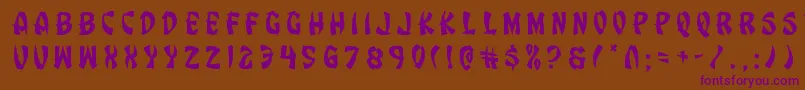 Eggrolltitle Font – Purple Fonts on Brown Background