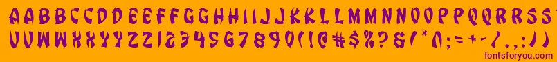 Eggrolltitle Font – Purple Fonts on Orange Background