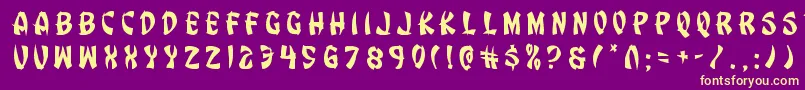 Eggrolltitle Font – Yellow Fonts on Purple Background